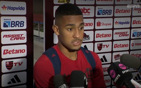 Samuel Lino, do Flamengo, projeta final da Libertadores contra o Palmeiras (Foto: Reprodução/ESPN)