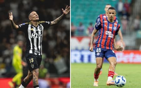 Guilherme Arana e Luciano Juba são destaques de Atlético-MG e Bahia (Fotos: Pedro Souza / Atlético e Rafael Rodrigues / EC Bahia)