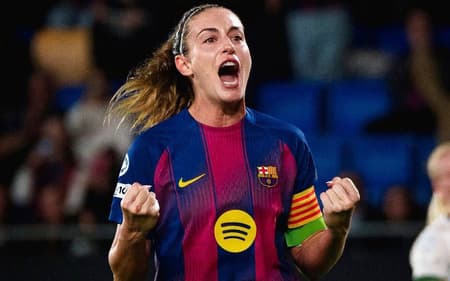 Alexia Putellas comemora gol pelo Barcelona pela Champions Feminina. (Foto: Barcelona FC/Divulgação)