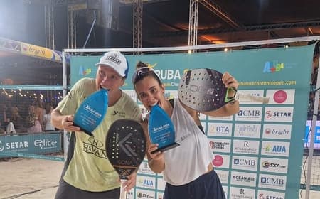 Andre Baran e Rafaella Miller, dupla campeã na mista (Divulgação)