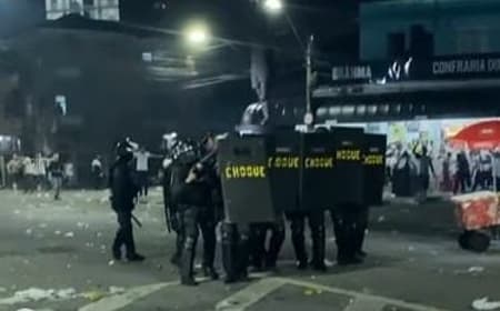 Santos repudia ação da PM na Vila Belmiro no clássico contra o Palmeiras. (Foto: Reprodução/ Internet)