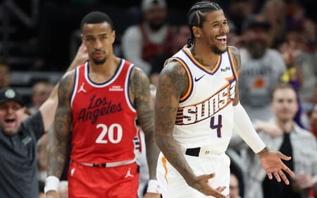 Jalen Green em jogo entre Phoenix Suns e Los Angeles Clippers (Foto: Christian Petersen/Getty Images/AFP)