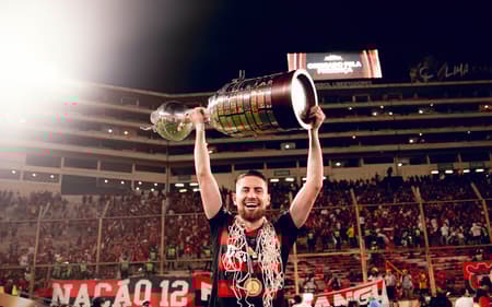 Jorginho comemora Libertadores do Flamengo. (Foto: Adriano Fontes/Flamengo)