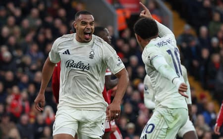 Com gol de Murillo, o Nottingham Forest venceu o Liverpool pela Premier League (Foto: Darren Staples / AFP)
