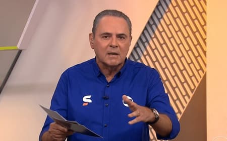 Luis Roberto foi o narrador de Flamengo x Palmeiras (Foto: Reprodução Globo)