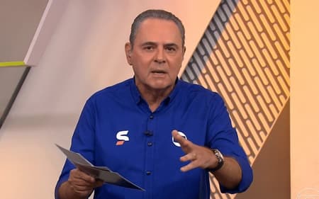 Luis Roberto foi o narrador de Flamengo x Palmeiras (Foto: Reprodução Globo)