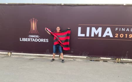 Ricardo Paim, torcedor do Flamengo, na final da Libertadores e 2019, em Lima