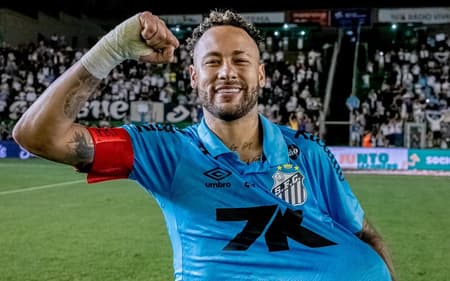 Neymar marcou três gols contra o Juventude (Foto: Léo Piva/ Santos FC)