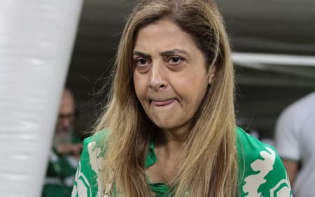 A presidenta Leila Pereira, durante partida entre Palmeiras e Fluminense,
