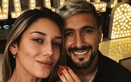 Arrascaeta, do Flamengo, e sua esposa Camila Bastiani (Foto: reprodução)