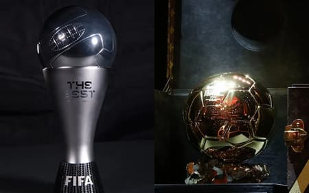 Prêmios do The Best, da Fifa, e da Bola de Ouro, da France Football (Fotos: Divulgação/Fifa e FRANCK FIFE / AFP)