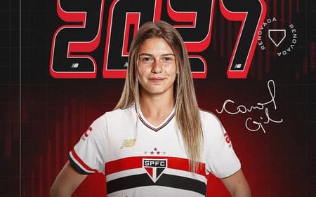 Carol Gil renova com o São Paulo até o fim de 2027. (Foto: SPFC/Divulgação)