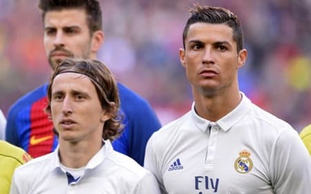 Cristiano Ronaldo, Modric e Piqué - Barcelona x Real Madrid