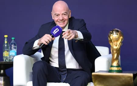 Gianni Infantino durante evento de divulgação da tabela da Copa do Mundo