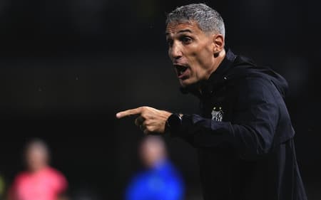 Vojvoda durante o clássico do Santos contra o Palmeiras. (Foto: Ettore Chiereguini/Agif/Gazeta Press)