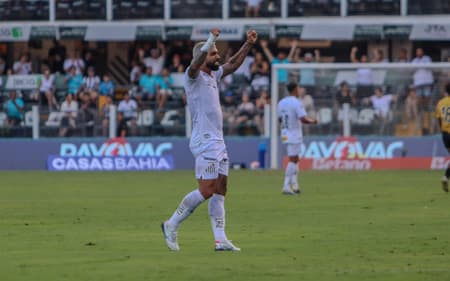 Gabigol na estreia pelo Santos diante do Novorizontino. (Foto: Raphael Campos Do Prado/MOCHILA PRESS)
