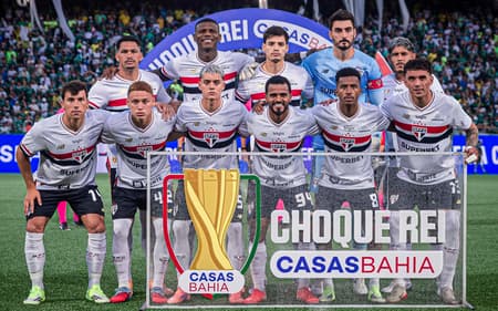 Time do São Paulo antes do duelo contra o Palmeiras (Foto: Anderson Lira/Código19/Gazeta Press)