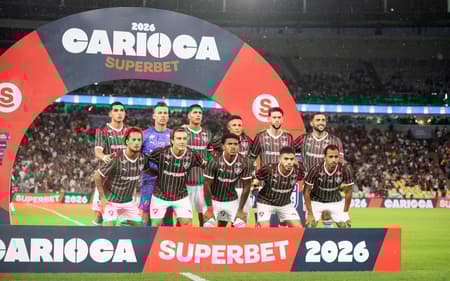 Time do Fluminense antes do clássico com o Flamengo (Foto: DELMIRO DOS SANTOS JUNIOR/MOCHILA PRESS/GazetaPress)