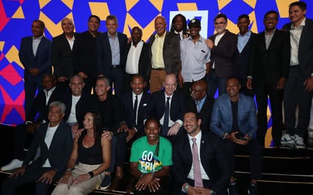 RIO DE JANEIRO, BRAZIL - JANUARY 25: A group picture during the FIFA Women's World Cup Brazil 2027 tournament launch on January 25, 2026 in Rio de Janeiro, Brazil. (Photo by Wagner Meier - FIFA / FIFA via Getty Images)