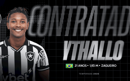 Ythallo é o novo zagueiro do Botafogo (Foto: Divulgação/Botafogo)