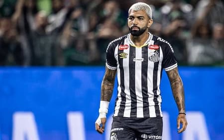 Gabriel Barbosa durante clássico do Santos contra o Palmeiras. (Foto: Raul Baretta/ Santos FC)