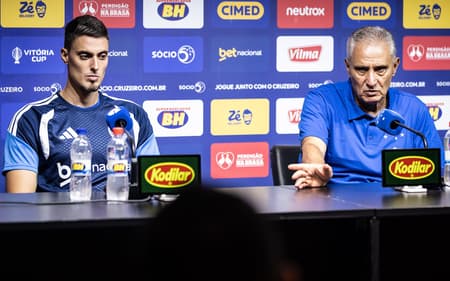 Tite e Matheus Bacci (Foto: Gustavo Aleixo/Cruzeiro)