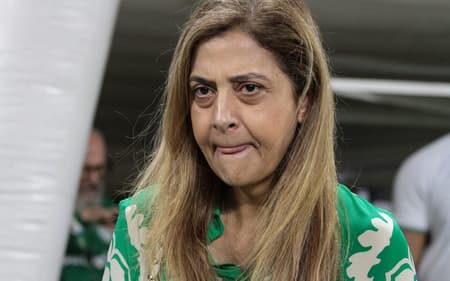 A presidenta Leila Pereira, durante partida entre Palmeiras e Fluminense,