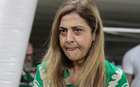 A presidenta Leila Pereira, durante partida entre Palmeiras e Fluminense,