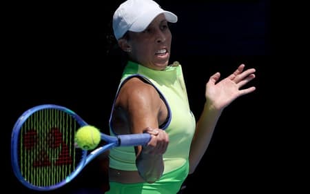 A americana Madison Keys na vitória na estreia no Australian Open