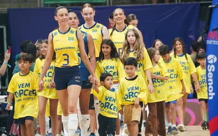 Brasil x Alemanha na VNL feminina (foto: divulgação CBV)