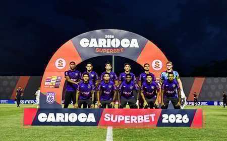 Time do Botafogo em jogo contra a Portuguesa, pelo Campeonato Carioca (Foto: Arthur Barreto/BFR)