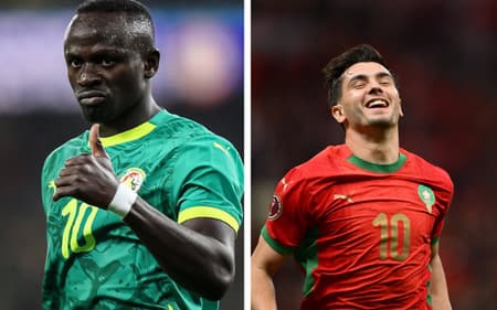 Brahim Díaz e Sadio Mané, finalistas da Copa Africana de Nações (Fotos: Reprodução)