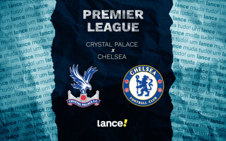 Crystal Palace e Chelsea se enfrentam pela 23ª rodada da Premier League, neste domingo (25) (Foto: Arte/Lance!)
