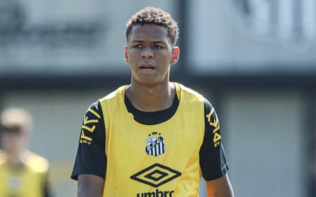 O atacante David Nogueira assinou o primeiro contrato profissional com o Santos em setembro do ano passado. (Foto: Reinaldo Campos/ Santos FC)