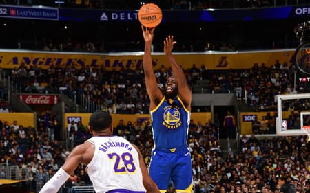 Draymond Green na pré-temporada 25-26 contra os Lakers (Foto: dam Pantozzi / NBAE / Getty Images / Getty Images via AFP)