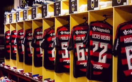 Vestiário do Flamengo para a estreia em 2026 (Foto: Divulgação/Flamengo)