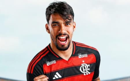 Imagem fictícia de Lucas Paquetá com a camisa do Flamengo - gerada por inteligência artificial