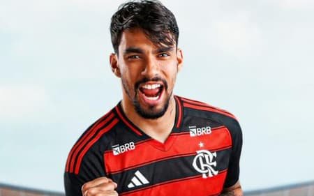 Imagem fictícia de Lucas Paquetá com a camisa do Flamengo - gerada por inteligência artificial