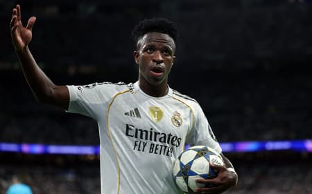 Vini Jr em ação pelo Real Madrid contra a Juventus, pela Champions League
