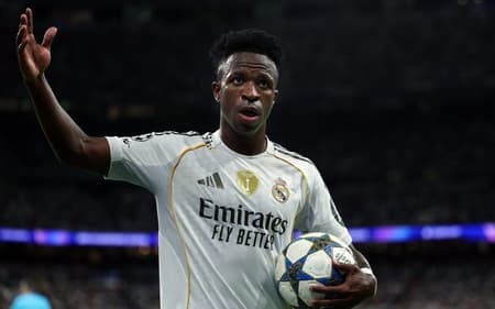 Vini Jr em ação pelo Real Madrid contra a Juventus, pela Champions League