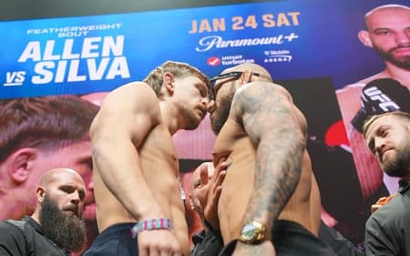 Arnold Allen e Jean Silva frente a frente antes do UFC 324 (Foto; Reprodução Instagram UFC Español)