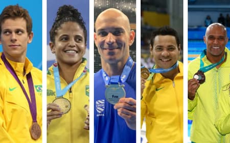 Cesar Cielo, Etiene Medeiros, Nicholas Santos, Felipe França e João Gomes Júnior subiram ao pódio mundial nos 50m