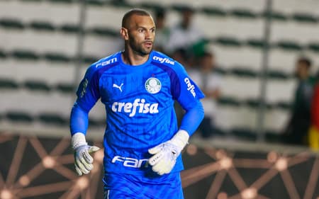 Weverton, jogador do Palmeiras, durante aquecimento antes da partida contra o Juventude, no Alfredo Jaconi, pela 30ª rodada do Brasileirão (Foto: Luiz Erbes/AGIF)