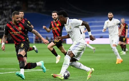 Real Madrid x Manchester City - Vini Jr e Kyle Walker