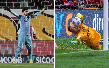 Rossi e Diego Alves em ação pelo Flamengo (Foto: Divulgação/Flamengo)
