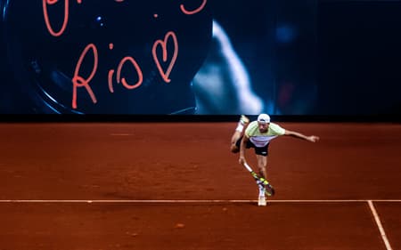 Sebastian Baez em ação na final do Rio Open 2025 (Foto: Divulgação)