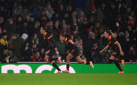 LONDON, ENGLAND - FEBRUARY 01: Vic Albuquerque of SC Corinthians celebrates scoring her team's second goal during the FIFA Women's Champions Cup 2026 Final match between Arsenal Women FC and SC Corinthians at Arsenal Stadium on February 01, 2026 in London, England. (Photo by Harriet Lander - FIFA/FIFA via Getty Images)