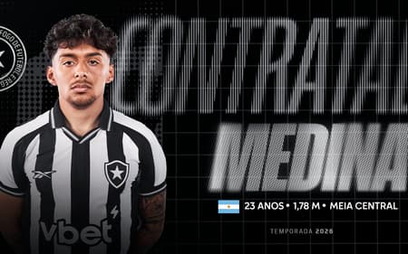 Medina assinou com o Botafogo até o fim de 2029 (Foto: Vítor Silva/Botafogo)