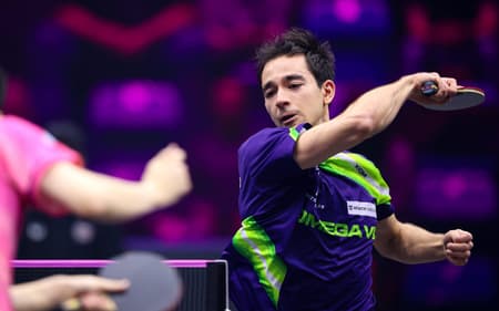 Hugo Calderano no WTT de Montpellier 2025 (Foto: World Table Tenis)