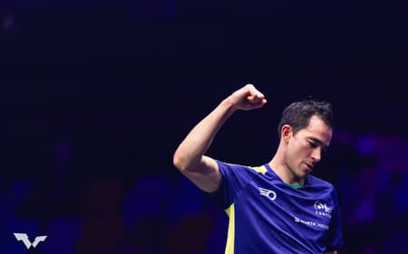 Hugo Calderano no WTT Champions de Frankfurt 2025 (Foto: World Table Tennis)